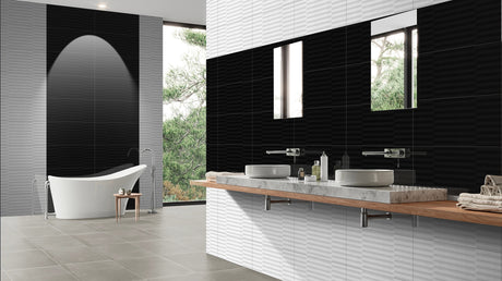 1808 WHITE HL - INDIAN TILES -  (  - BLACKBERRY GLOSSY - 600x300 mm - 24inchX12inch )