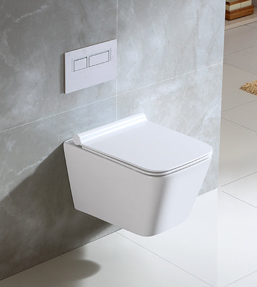 WALL HUNG TOILET W/SLIM SEAT COVER ( BOLT DISTANCE 7INCH) - AQUANT - ( WHITE - - 0x0 mm - 0inchX0inch )