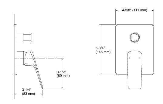 ENGAGE AQUA TURBO 230 VALVE TRIM WITH DIVERTER - KOHLER PREMIUM -  ( CHROME - PREMIUM - 0x15 mm - 0inchX0.5inch )