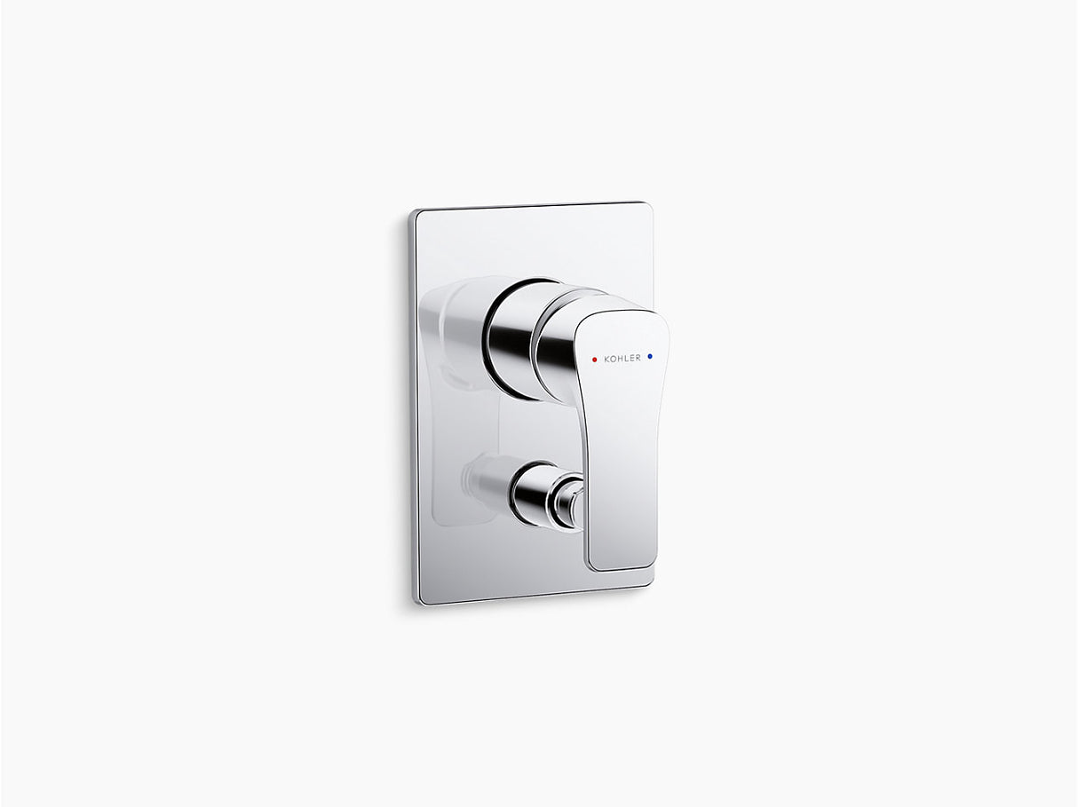 FORE TRI TM AQUA TURBO TM RECESSED NON-THERMOSTATIC BATH AND SHOWER VALVE TRIM - KOHLER POPULAR -  ( POLISHED  CHROME - POPULAR - 0x15 mm - 0inchX0.5inch )
