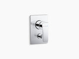 FORE TRI TM AQUA TURBO TM RECESSED NON-THERMOSTATIC BATH AND SHOWER VALVE TRIM - KOHLER POPULAR -  ( POLISHED  CHROME - POPULAR - 0x15 mm - 0inchX0.5inch )