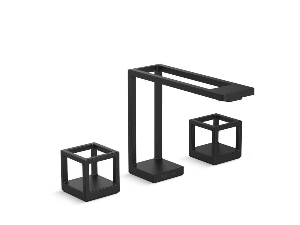 GRID T/M SINK FAUCET 3D SPOUT CUBE HANDLE - KOHLER LUXURY -  ( MATT BLACK - LUXURY - 203x406 mm - 16.32inchX8.12inch )