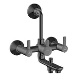 BATH & SHOWER MIXER 3-IN-1 SYSTEM WITH PROVISION FOR HAND SHOWER & OVERHEAD SHOWER COMPLETE WITH 115MM LONG BEND PIPE - JAQUAR FAUCETS - (BLACK CHROME - FUSION PRIME - 0x20 mm - 0inchX0.75inch)
