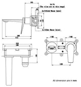 SINGLE LEVER BRASS WALL BASIN MIXER FOAM FLOW - AQUANT - ( CHROME - SEINA SERIES - 0x0 mm - 0inchX0inch )
