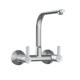 SINK MIXER WITH REGULAR SWINGING SPOUT (WALL MOUNTED)WITH CONNECTING LEGS & WALL FLANGES - JAQUAR FAUCET - ( CHROME - FUSION PRIME - 0x15 mm - 0inchX0.5inch )