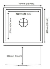 1 BOWL W/O DRAINBOARD (DEPTH 8INCH) THK 1MM - CARYSIL -  ( MATT FINISH - QUADRO - 457x406 mm - 18inchX16inch )