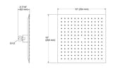 SQUARE RAINDUET EDGE HEADSHOWER - KOHLER PREMIUM -  ( VIBRANT FRENCH GOLD - PREMIUM - 254x254 mm - 10.16inchX10.16inch )