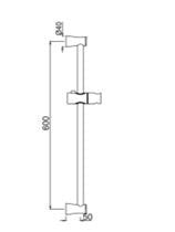 SLIDING RAIL 19MM DIA , 600MM LONG ROUND SHAPE WITH HAND SHOWER HOLDER - JAQUAR FAUCETS - ( ANTIQUE BRONZE - SHOWER ACC. - 0x600 mm - 0inchX24inch )