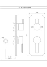 AQUAMAX EXPOSED PART KIT OF SINGLE LEVER SHOWER MIXER WITH 3-WAY OUTLET & SLEEVE (COMPATIBLE WITH ALD-783N)- JAQUAR FAUCETS -  ( BLACK CHROME - FUSION - 0x15 mm - 0inchX0.5inch )