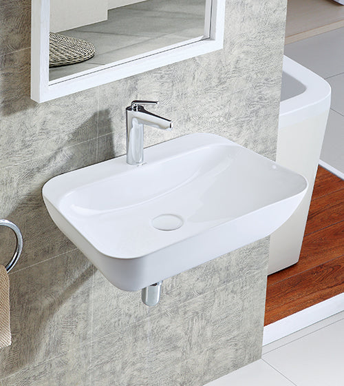 TABLE MOUNTED WASH BASIN - AQUANT - ( WHITE - - 550x420 mm - 22inchX17inch )