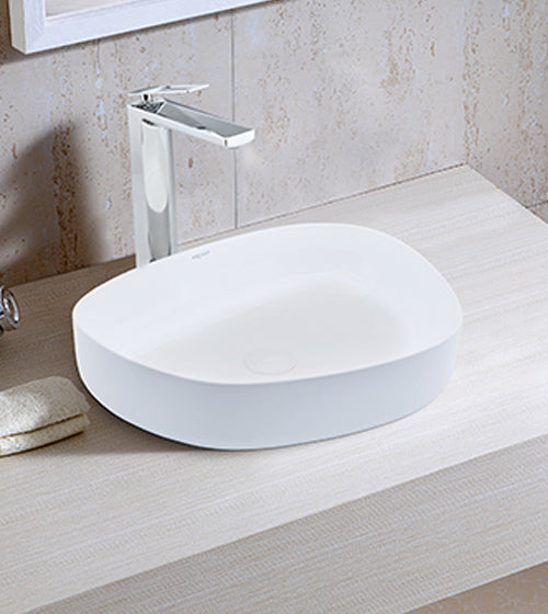 TABLE TOP WASH BASIN - AQUANT - ( GLOSSY WHITE - - 550x400 mm - 22inchX16inch )
