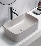 TABLE MOUNTED CERAMIC WASH BASIN - AQUANT -  ( BEIGE CARAMEL MATT -  - 610x380x150 mm - 24.4inchX15.2inchX5inch )