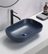 TABLE MOUNTED CERAMIC WASH BASIN - AQUANT -  ( ROYAL NAVY MATT -  - 504x352x145 mm - 20.16inchX14.08inchX5.8inch )