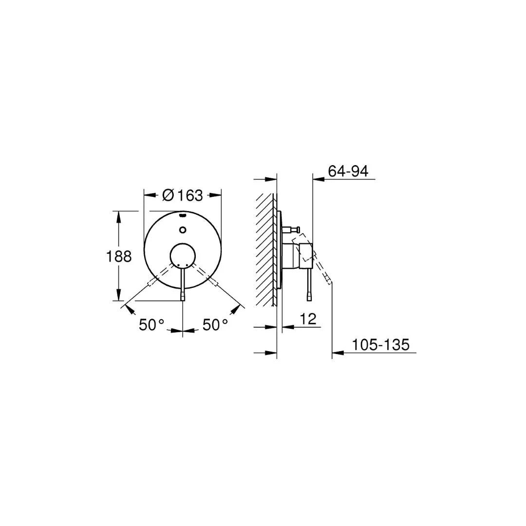ESSENCE 1-HANDLE BATH/SHOWER MIXER - GROHE -  ( CHROME - G4 - ESSENCE - 0x0 mm - 0inchX0inch )