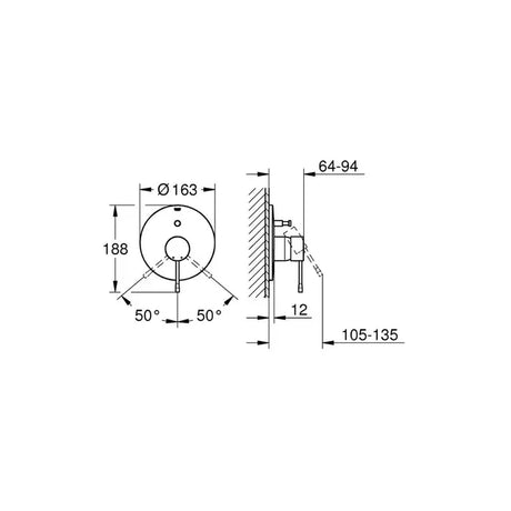 ESSENCE 1-HANDLE BATH/SHOWER MIXER - GROHE -  ( HARD GRAPHITE - G5 - ESSENCE - 0x0 mm - 0inchX0inch )