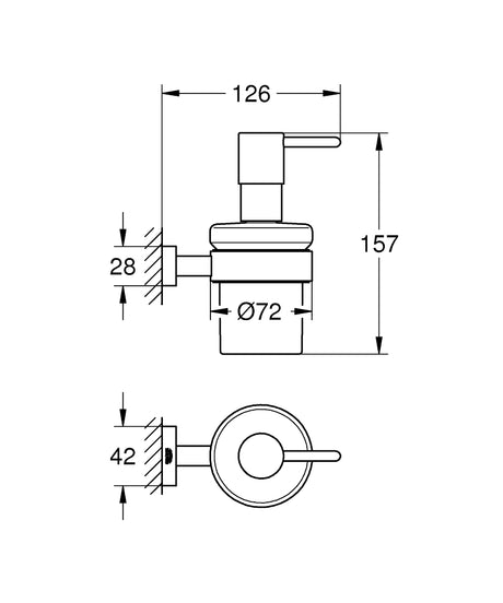 ESSENTIALS CUBE SOAP DISPENSER WITH HOLDER - GROHE -  ( CHROME - G3 - ESSENTIALS - 0x0 mm - 0inchX0inch )