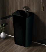 FLOOR MOUNTED PEDESTAL WITH TAP HOLE - AQUANT -  ( MATT BLACK -  - 860x500x380 mm - 34.4inchX20inchX15.2inch )