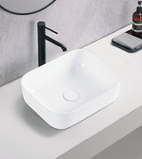 TABLE MOUNTED CERAMIC WASH BASIN - AQUANT -  ( WHITE -  - 400x305x140 mm - 16inchX12.2inchX5.6inch )