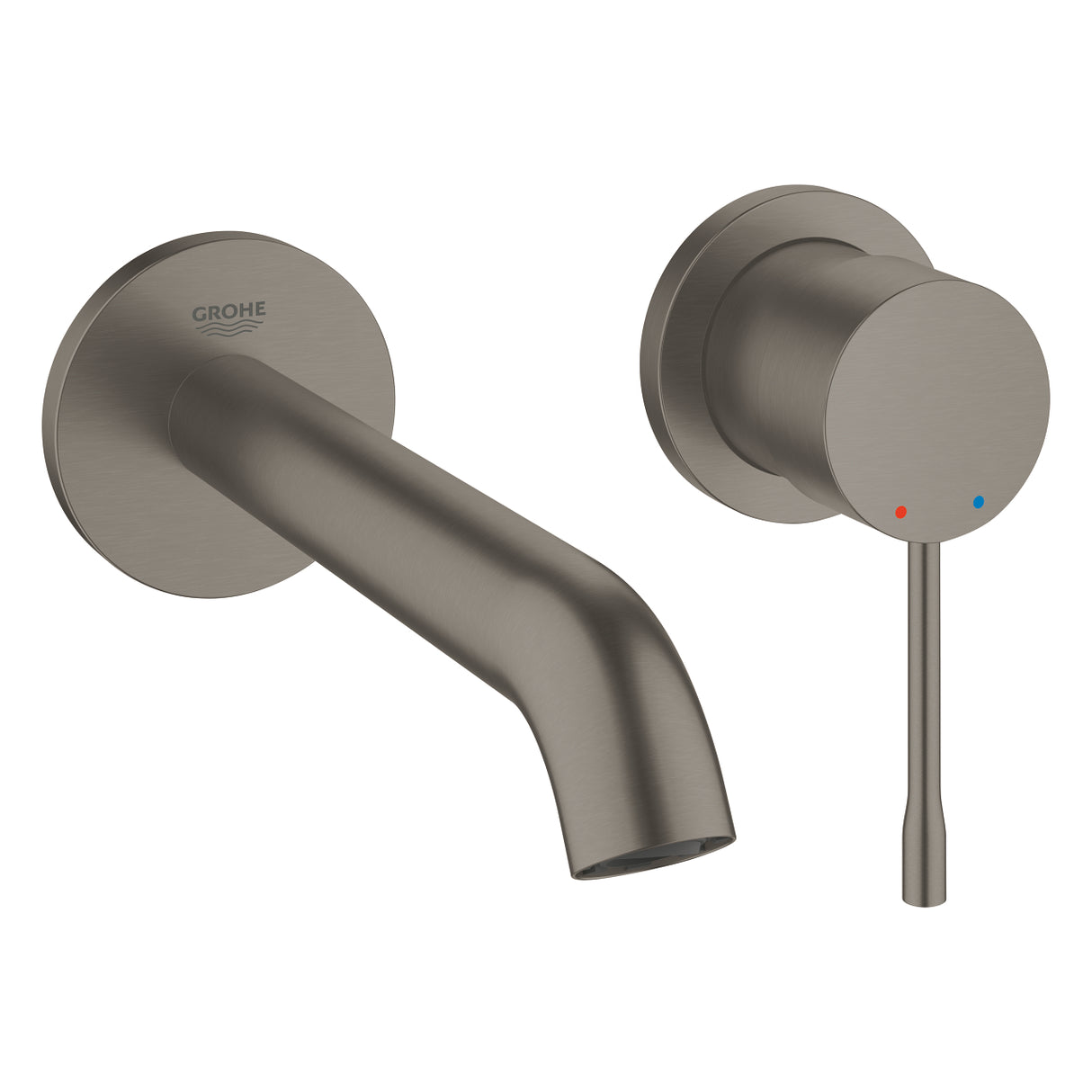 ESSENCE 2-HOLE, 1-HANDLE WALL-MOUNT BASIN MIXER, M SIZE - GROHE -  ( BRUSHED HARD GRAPHITE - G5 - ESSENCE - 0x15 mm - 0inchX0.6inch )