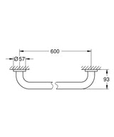 ESSENTIALS GRIP BAR 600MM - GROHE -  ( CHROME - G3 - ESSENTIALS - 0x0 mm - 0inchX0inch )