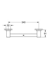 ESSENTIALS CUBE GRIP BAR 340MM - GROHE -  ( BRUSHED HARD GRAPHITE - G5 - ESSENTIALS - 0x0 mm - 0inchX0inch )
