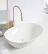TABLE MOUNTED WASH BASIN - AQUANT - (WHITE - AQUANT - 555x395 mm - 22.2inchX15.8inch)