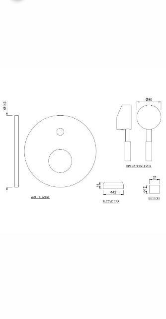 S.L.EXPOSED PARTS DIV KIT BUTTON ON TOP - JAQUAR FAUCETS -  ( CHROME - SOLO - 0x15 mm - 0inchX0.5inch )