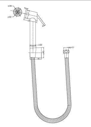 ELEMENT HEALTH FAUCET WITH 1.2M SS FLEXIBLE TUBE - HINDWARE FAUCETS -  ( CHAMPAGNE - HEALTH FAUCET - 0x0 mm - 0inchx0inch )