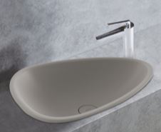 (PRUN)  SEMI COUNTER WASH BASIN - AQUANT -  ( ASH GREY FINISH -  - 580x440 mm - 23.2inchX17.6inch )