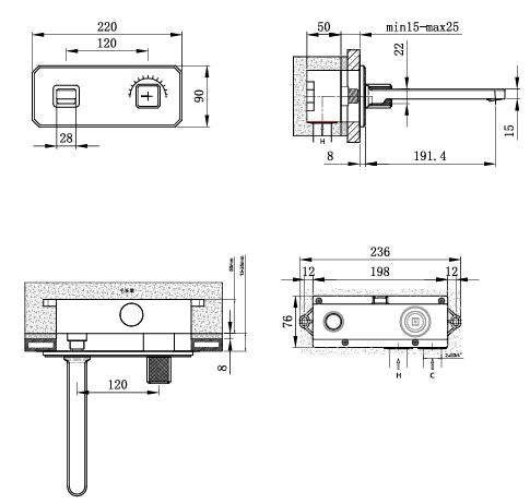 WALL MOUNTED BRASS BASIN MIXER WITH SIDE KNOB CONTROL FOAM FLOW - AQUANT - ( BRUSHED ROSE GOLD - REGALIA SERIES - 0x0 mm - 0inchX0inch )