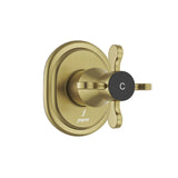 EXPOSED PART KIT FOR RIGHT CONCEALED STOP COCK (COLD ONLY)WITH FITTING SLEEVE, OPERATING LEVER & ADJUSTABLE WALL FLANGE - JAQUAR FAUCETS - ( ANTIQUE BRONZE - QUEENS PRIME - 0x0 mm - 0inchX0inch )