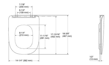 TRACE QUIET CLOSE SLIM S/CVR FOR 20217IN-S-7 - KOHLER PREMIUM - ( BLACK - PREMIUM - 0x15 mm - 0inchX0.6inch )