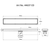 SHOWER CHANNEL DRAIN CENTRE HOLE - VIKING -  ( GOLD PVD BRUSHED - SS 304 - 600x100 mm - 24inchX4inch )