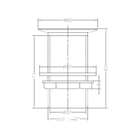 SS WASTE COUPLING 32 MM (FULL THREAD) - HINDWARE FAUCETS -  ( POLISHED CHROME - ADDONS - 0x32 mm - 0inchX1.3inch )