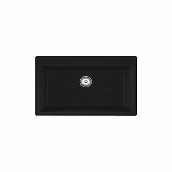 1.0 BOWL WITHOUT DRAIN BOARD QUARTZ SINK WITH FA-05A WASTE COUPLING (DEPTH 8INCH) - FUTURA -  ( GREY - NATURAL QUARTZ SERIES - 780x510 mm - 31.2inchX20.4inch )