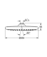 TEMPESTA 250 HEADSHOWER ROUND 9.5L - GROHE -  ( CHROME - G3 - TEMPESTA - 0x0 mm - 0inchX0inch )