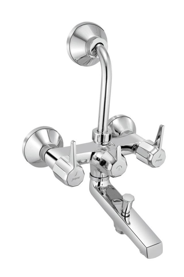 BATH & SHOWER MIXER 3-IN-1 SYSTEM WITH PROVISION FOR HAND SHOWER & OVERHEAD SHOWER COMPLETE WITH 115MM LONG BEND PIPE - JAQUAR FAUCETS - ( CHROME - CONTINENTAL PRIME - 0x15 mm - 0inchX0.5inch )