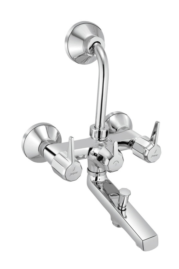 BATH & SHOWER MIXER 3-IN-1 SYSTEM WITH PROVISION FOR HAND SHOWER & OVERHEAD SHOWER COMPLETE WITH 115MM LONG BEND PIPE - JAQUAR FAUCETS - ( CHROME - CONTINENTAL PRIME - 0x15 mm - 0inchX0.5inch )