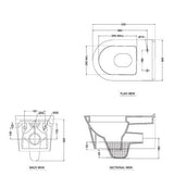 RIMLESS WALL MOUNTED EVITA WC W/SLIM UF SEAT COVER - HINDWARE -  ( STAR WHITE - EVITA - 550x360 mm - 22inchX14.4inch )
