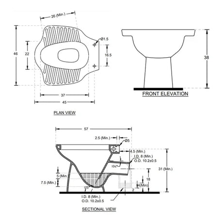 EWC UNIVERSAL S-TRAP 255MM W/SEAT COVER - HINDWARE -  ( STAR WHITE - UNIVERSAL - 570x460 mm - 22.8inchX18.4inch )
