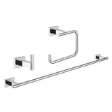 ESSENTIALS CUBE ACCESSORIES SET GUEST 3-IN-1 (ROBE HOOK, TOILET PAPER HOLDER & TOWEL RAIL 558 MM) - GROHE - ( CHROME - G3 - ESSENTIALS - 0x0 mm - 0inchX0inch )