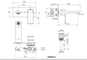 PARALLEL 1 HANDEL WM LAV FCT(SHORT SPOUT - KOHLER PREMIUM -  ( MATT BLACK - PREMIUM - 0x0 mm - 0inchX0inch )