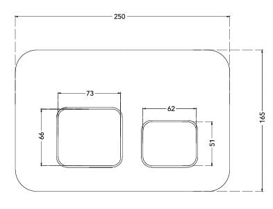 FLUSH PLATE CUTE- HINDWARE - (CHROME - CUTE - 250x165 mm - 10inchX6.6inch)