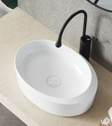 TABLE MOUNTED CERAMIC WASH BASIN - AQUANT - ( WHITE - - 500x360x145 mm - 20inchX14.4inchX5.8inch )