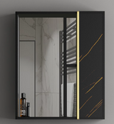 TR 3111 - 50 CARARA BLACK MIRROR CABINET - GERMA - ( - CARARA BLACK - 500x110x600 mm - 20inchX4.4inchX24inch)