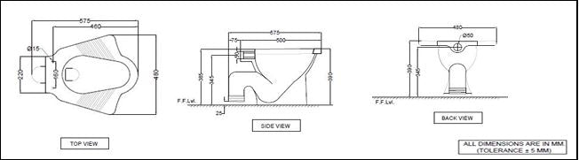 EWC ANGLO INDIAN  S-TRAP W/PP/S/COVER - ESSCO SWARE -  ( WHITE - ESSCO SANITARY WARE - 0x0 mm - 0inchX0inch )