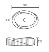 CERAMIC TABLE TOP WASH BASIN - BETTER LIVING -  (  - INNO - 600x380 mm - 24inchX15.2inch )