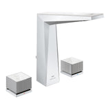 ALLURE BRILLIANT THREE HOLE BASIN MIXER M-SIZE CHROME W/ WHITE CAESARSTONE KNOB HANDLES - GROHE -  ( CHROME - G5 - ALLURE BRILLIANT PRIVATE - 0x15 mm - 0inchX0.5inch )