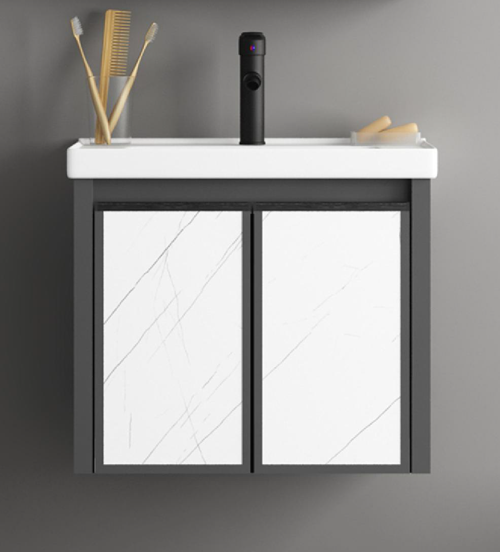 GERMA TR 3115-50 Carrara White Wash Basin with Cabinet Combo