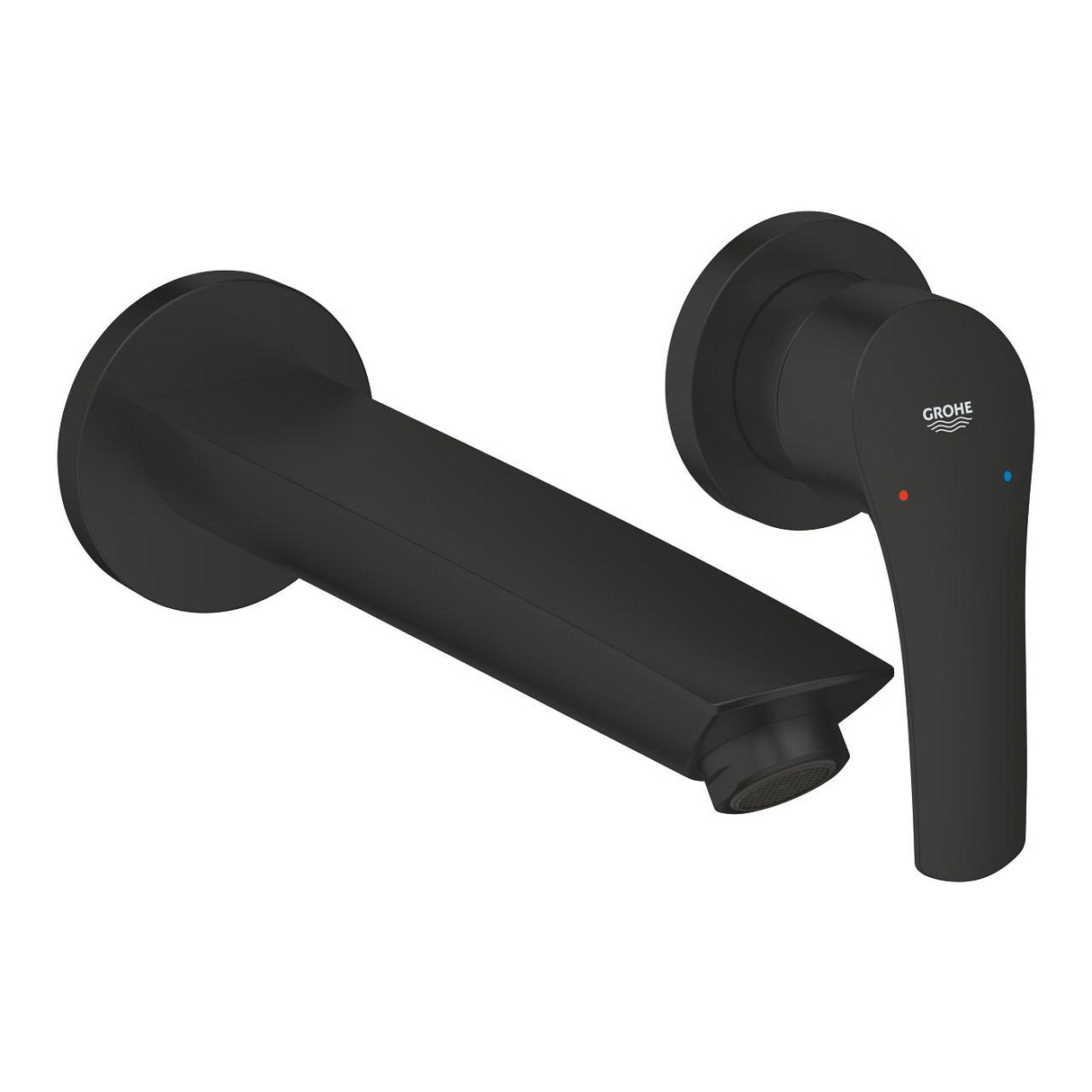 EUROSMART 2-HOLE BASIN MIXER, 1-HANDLE WALL MOUNT, M SIZE - GROHE -  ( MATTE BLACK - G3 - EUROSMART 2021 - 0x15 mm - 0inchX0.5inch )